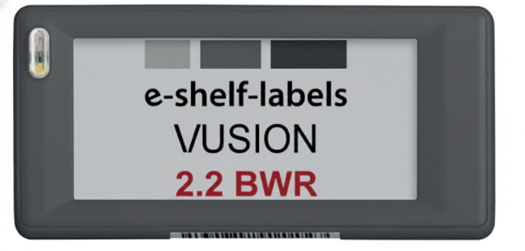 Digitales e-Ink Etikett VUSION 2.2" BWR GU140 – Rahmenfarbe Anthrazit (B-Ware)