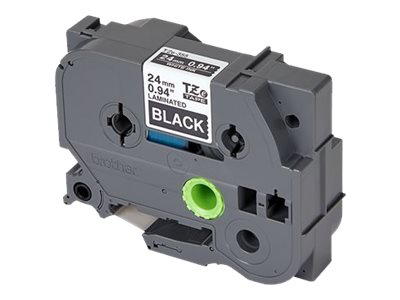 Brother TZe-355 - Selbstklebend - Weiß auf Schwarz - Rolle (2,4 cm x 8 m)