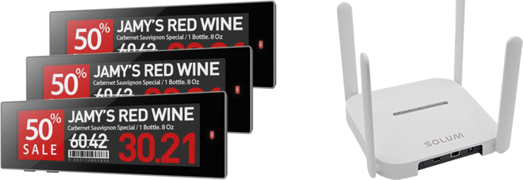 E-Shelf-Labels B-Ware Demokit Newton 4.3 Zoll – 70 Labels + Gateway