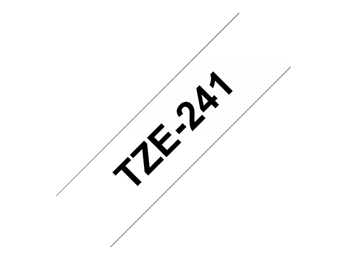 Brother TZe-241 - Standard-Klebstoff - Schwarz auf Weiß - Rolle (1,8 cm x 8 m)