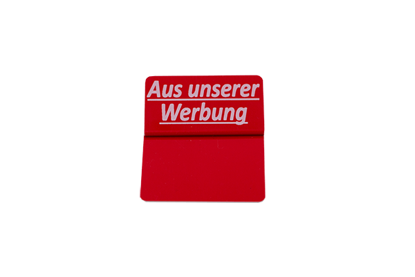 Aktionsreiter Aus unserer Werbung 54 x 27 mm