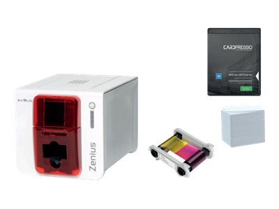 Evolis Zenius Classic Go Pack – einseitiger Kartendrucker, 300 dpi, USB, Komplett-Paket