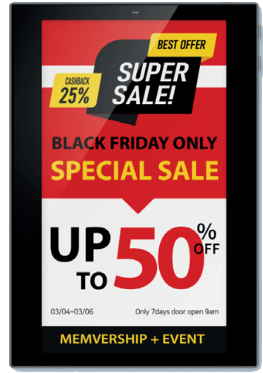 Digitales e-Ink Etikett  NEWTON 8.2" vierfarbige Anzeige – Rahmenfarbe Schwarz (B-Ware)