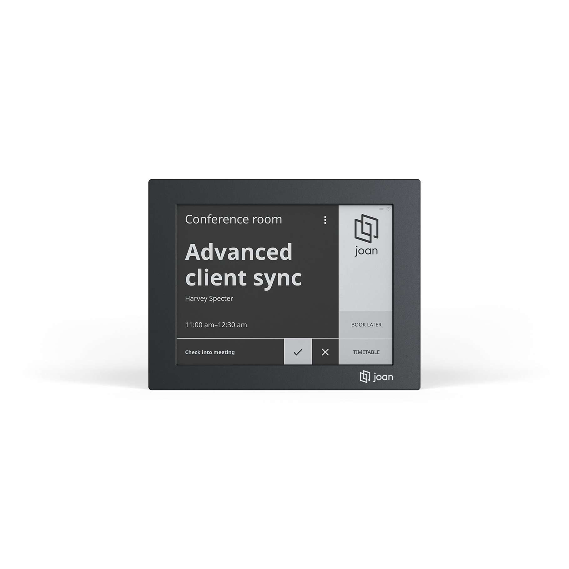JOAN 6 RE Raummanager, 6″ E-Ink, nachhaltig, Office 365 & Google-Workspace-Integration, schwarzer Rahmen