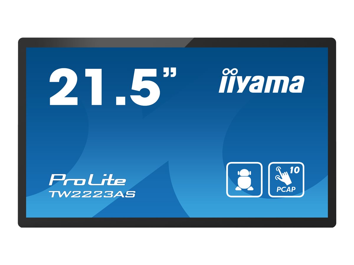 Iiyama ProLite TW2223AS-B2 - Android-PC - Touchpanel-PC - 1 RK3399 / 1.8 GHz - RAM 4 GB - SSD - eMMC 32 GB - Cortex-A72 + A53 - Bluetooth 5.2, 1GbE - WLAN: 802.11a/b/g/n/ac, Bluetooth 5.2 - Android 12 - Monitor: LED 54.6 cm (21.5")