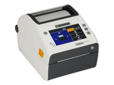 Zebra ZD621 Thermodirekt-Etikettendrucker Healthcare, 203dpi, Farbdisplay, USB, RS232, Bluetooth, Ethernet, weiß