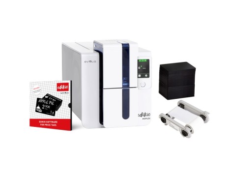 Evolis Edikio Duplex – beidseitiger Kartendrucker, 300 dpi, USB/Ethernet, Komplett-Paket