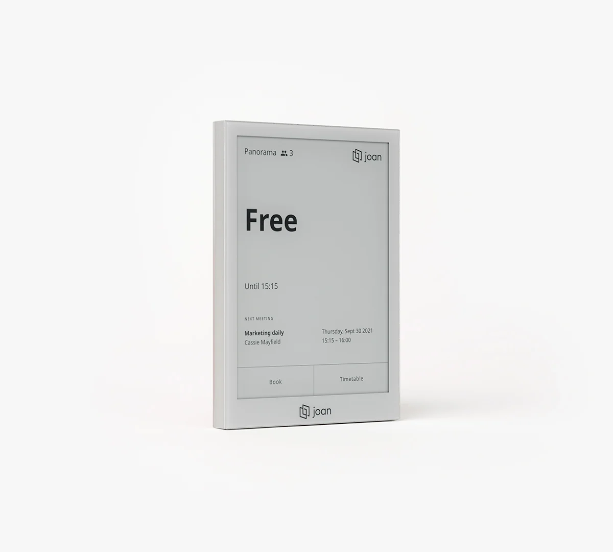 JOAN 6 Pro Raumbuchungsdisplay, 6″ E-Ink, kabellos, Wi-Fi & Bluetooth, grauer Rahmen