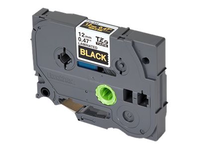 Brother TZe-334 - Selbstklebend - gold auf schwarz - Rolle (1,2 cm x 8 m)