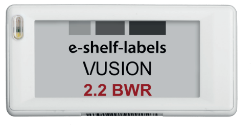 Digitales e-Ink Etikett VUSION 2.2" BWR GU110 – Rahmenfarbe Weiß (B-Ware)