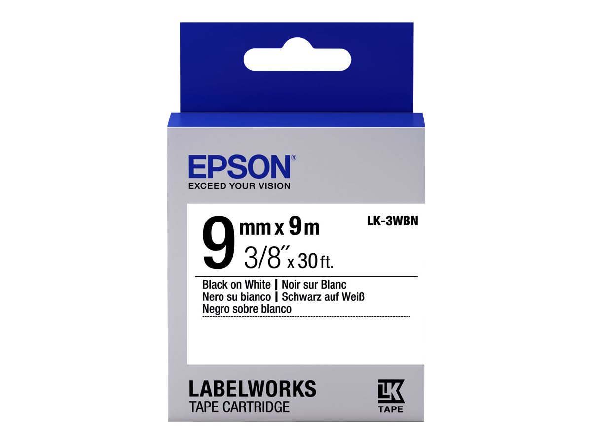 Epson LabelWorks LK-3WBN - Schwarz auf Weiß - Rolle (0,9 cm x 9 m)