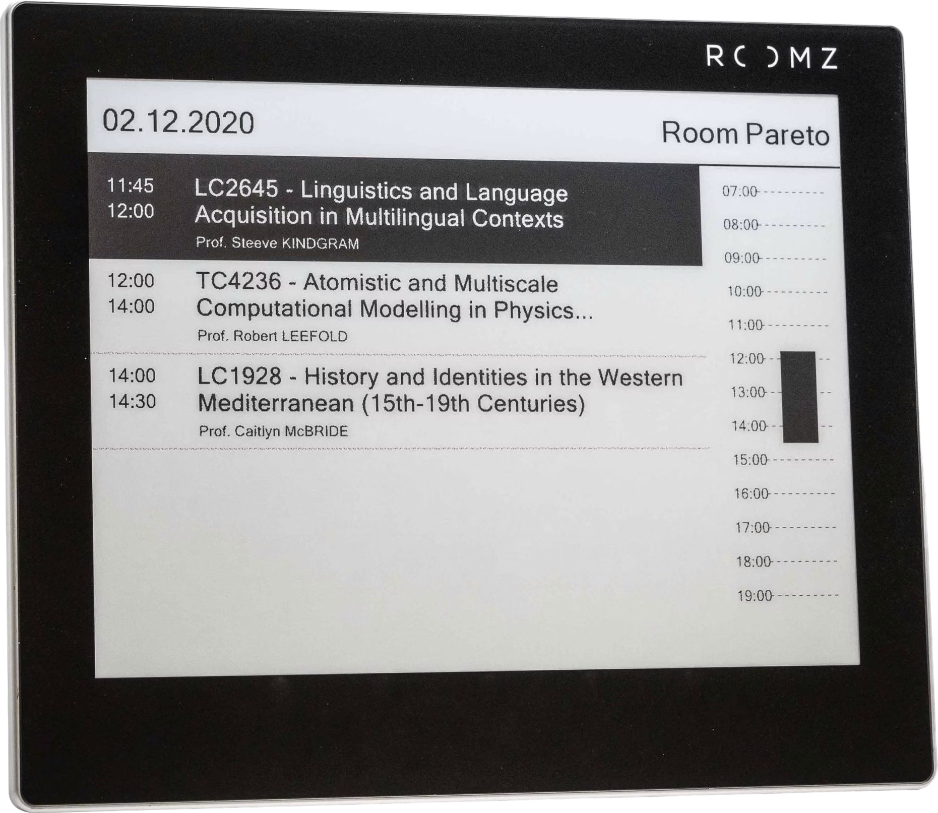 ROOMZ Display EDU Schwarz – 8″ E-Ink-Raummanager für digitale Raumverwaltung in Bildungseinrichtungen inkl. 1 Jahr Software-Lizenz ROOMZ Display EDU Schwarz – 8″ E-Ink-Raummanager für digitale Raumverwaltung in Bildungseinrichtungen inkl. 1 Jahr Software-Lizenz