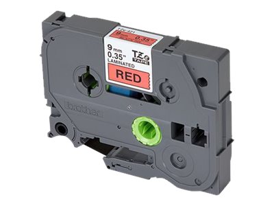 Brother TZe-421 - Selbstklebend - schwarz auf rot - Rolle (0,9 cm x 8 m)