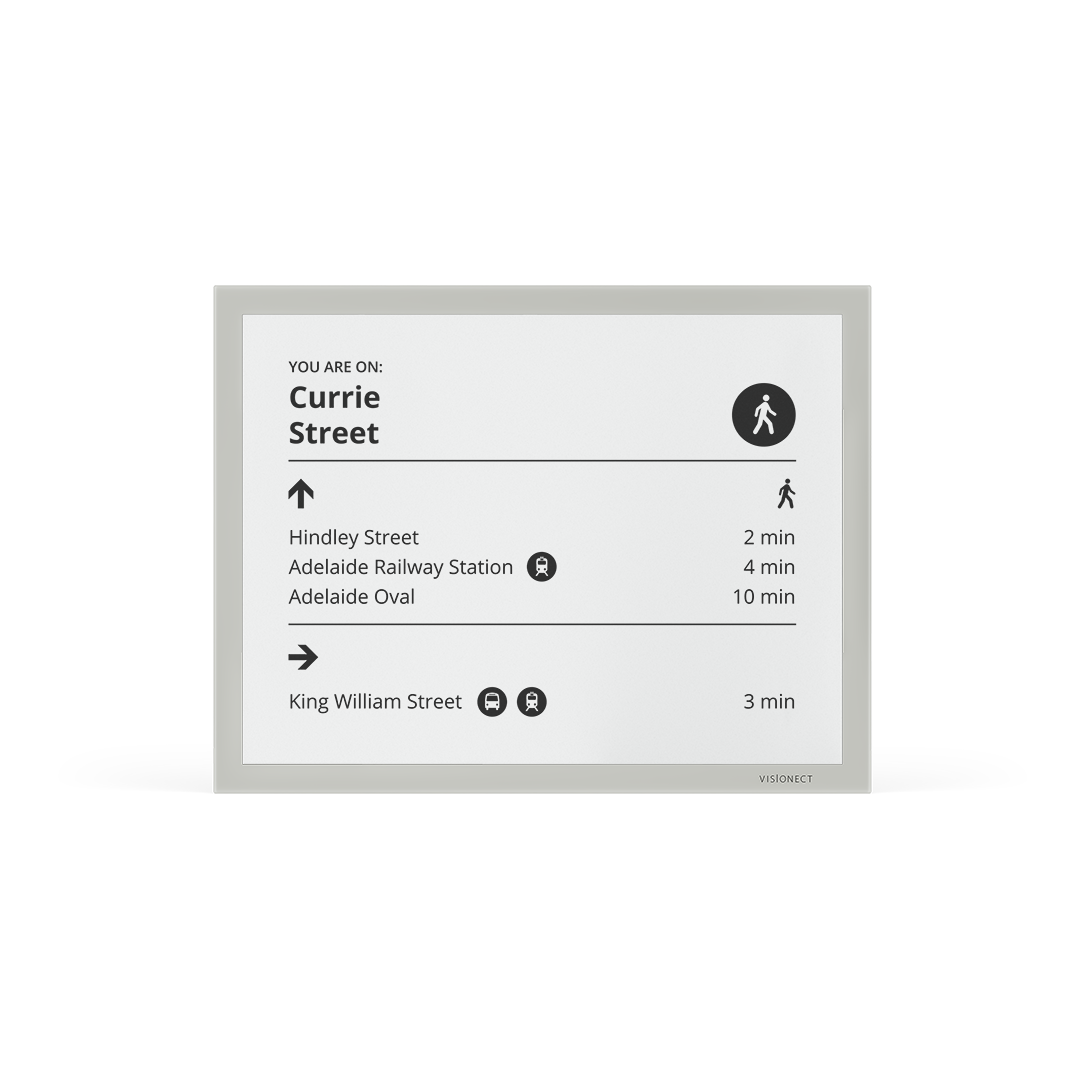 Visionect 13" E-Ink Slate Gray - Premium digital signage in an elegant aluminium housing