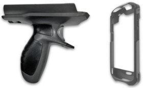 Zebra pull handle for clipping on and robust cover for barcode scanners