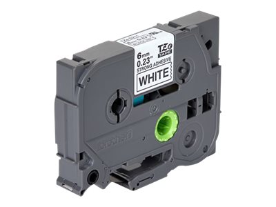 Brother TZe-S211 - Extrem stark haftend - Schwarz auf Weiß - Rolle (0,6 cm x 8 m)