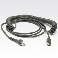 Zebra USB cable - USB - 2.7 m - coiled - for Symbol LS2208, LS4208, LS4278