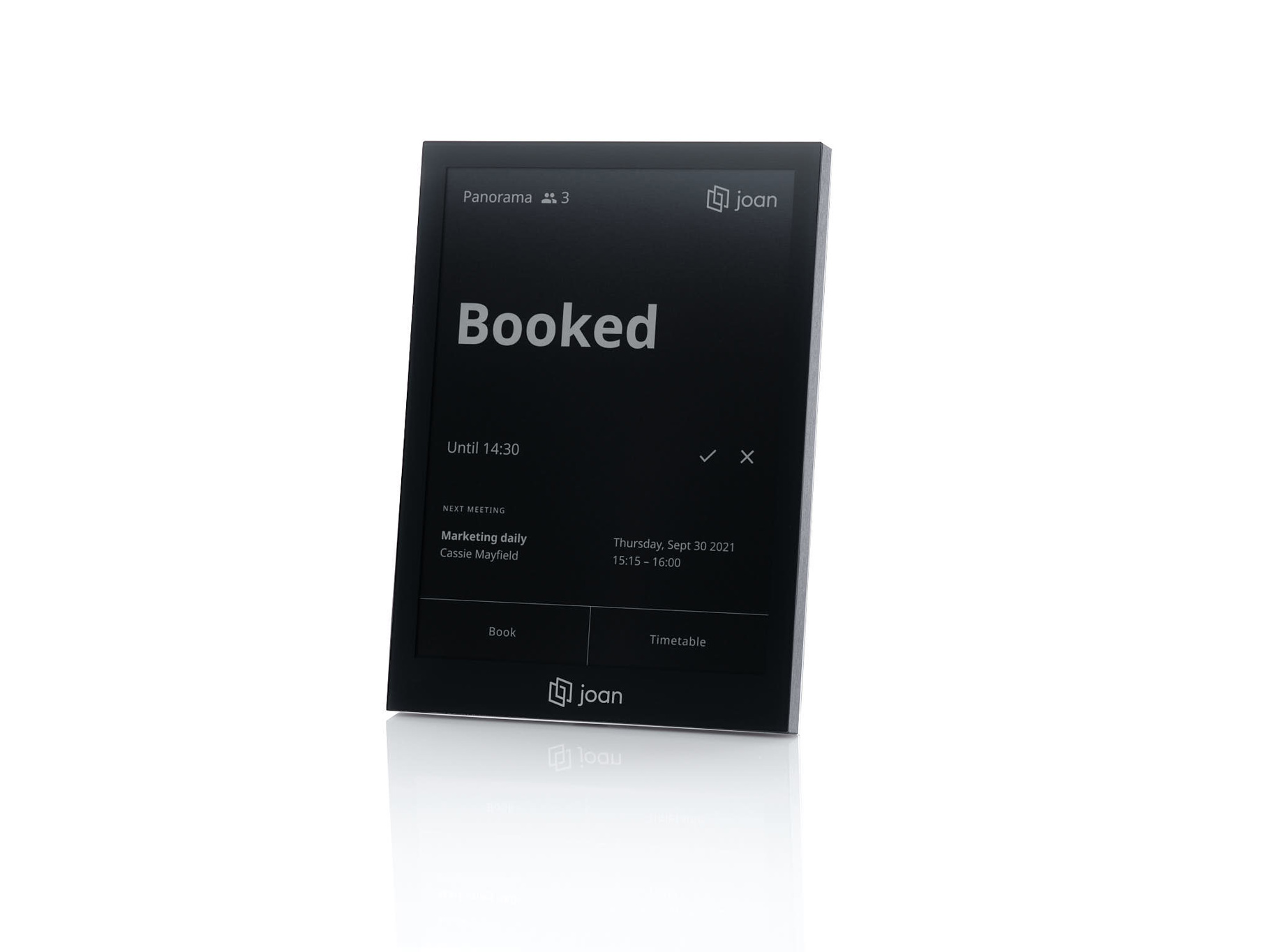 JOAN 6 Pro Raumbuchungsdisplay, 6″ E-Ink, kabellos, Wi-Fi & Bluetooth, schwarzer Rahmen