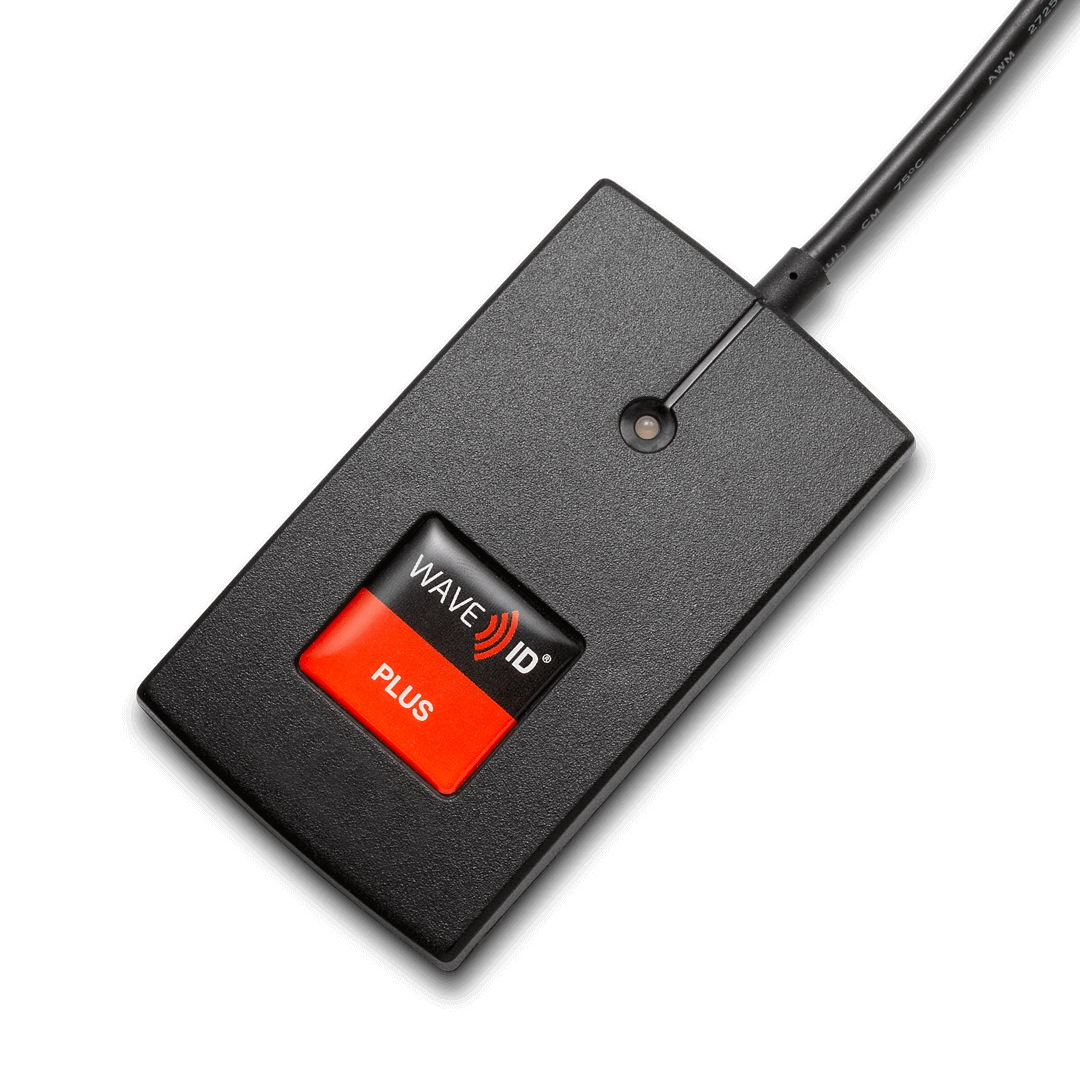 RF IDeas WAVE ID Plus SDK w/iCLASS SE & Seos Surface Mount Black USB