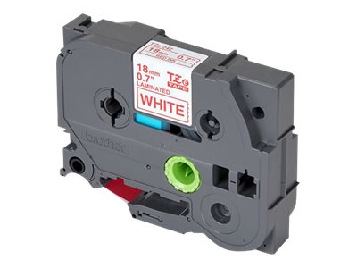 Brother TZe-242 - Standard-Klebstoff - Rot auf Weiß - Rolle (1,8 cm x 8 m)