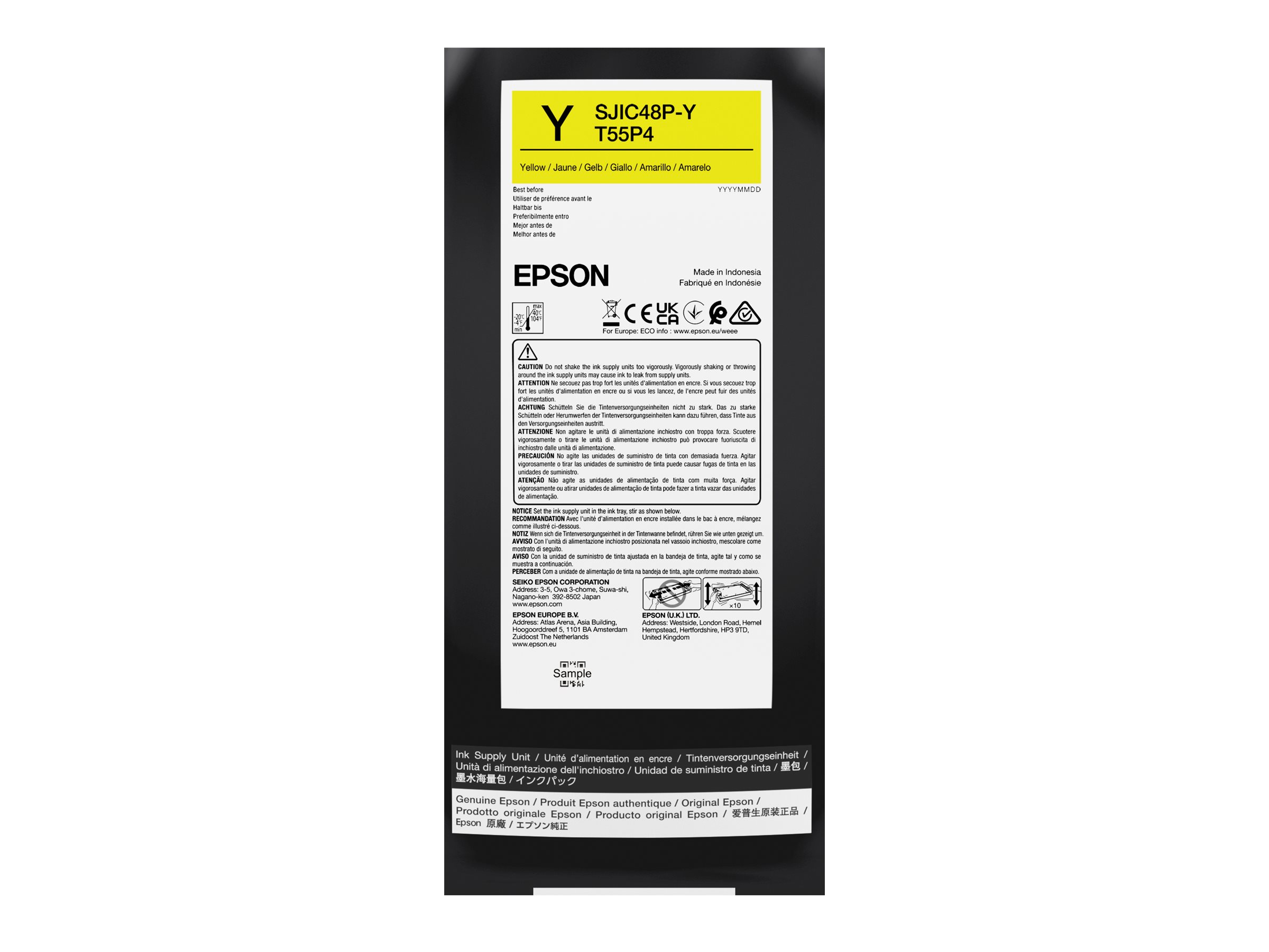 Original Epson T55P4 Tinten-Pack Gelb 480 ml für ColorWorks CW-C8000