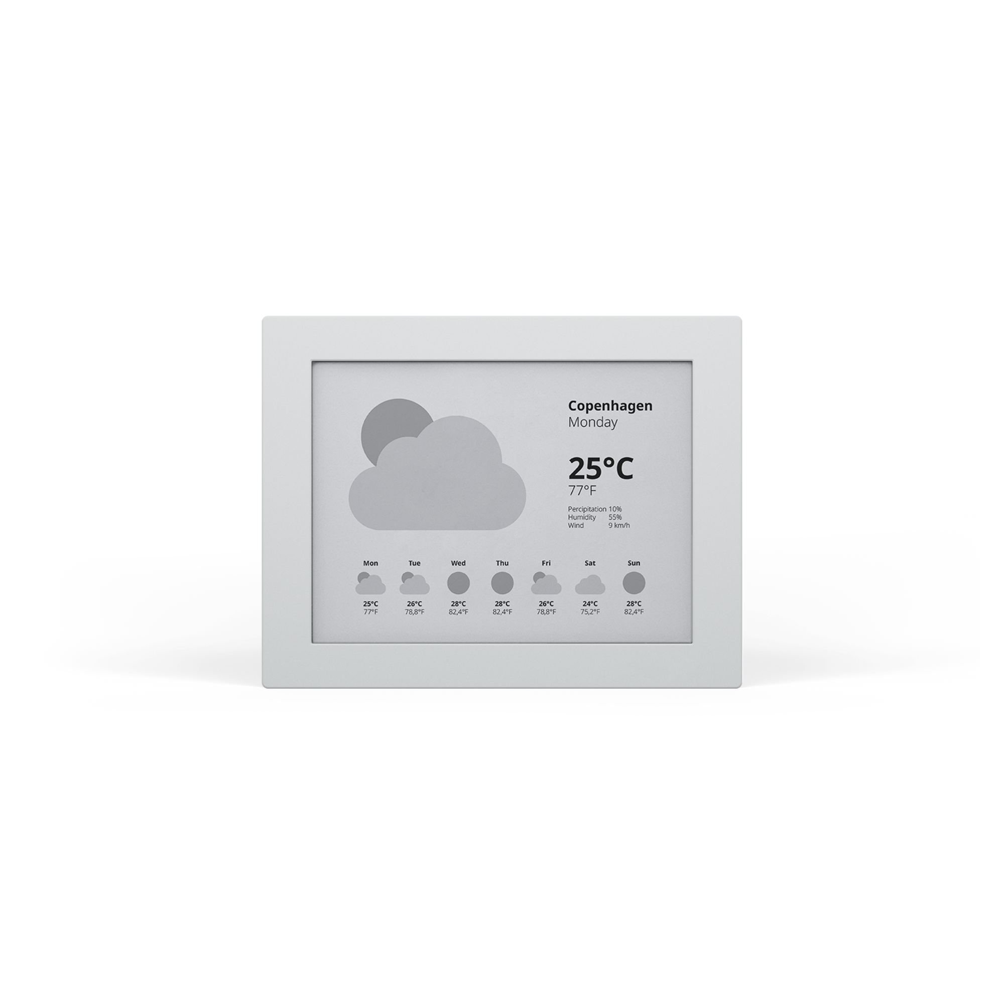 Visionect Place & Play 6" RE – Nachhaltiges 6-Zoll E-Paper-Display mit Akku, Farbe: Slate Gray