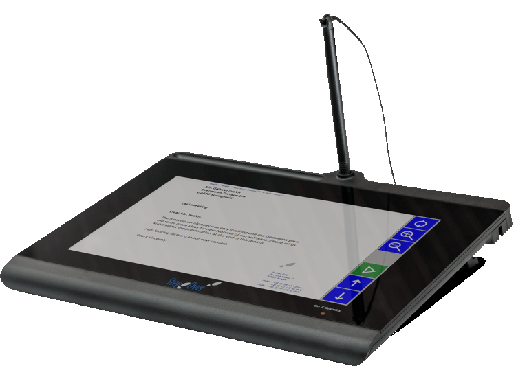 StepOver duraSign Pad 10″ – Signaturpad mit großem Farbdisplay, USB, VESA & Sicherheitsfunktionen