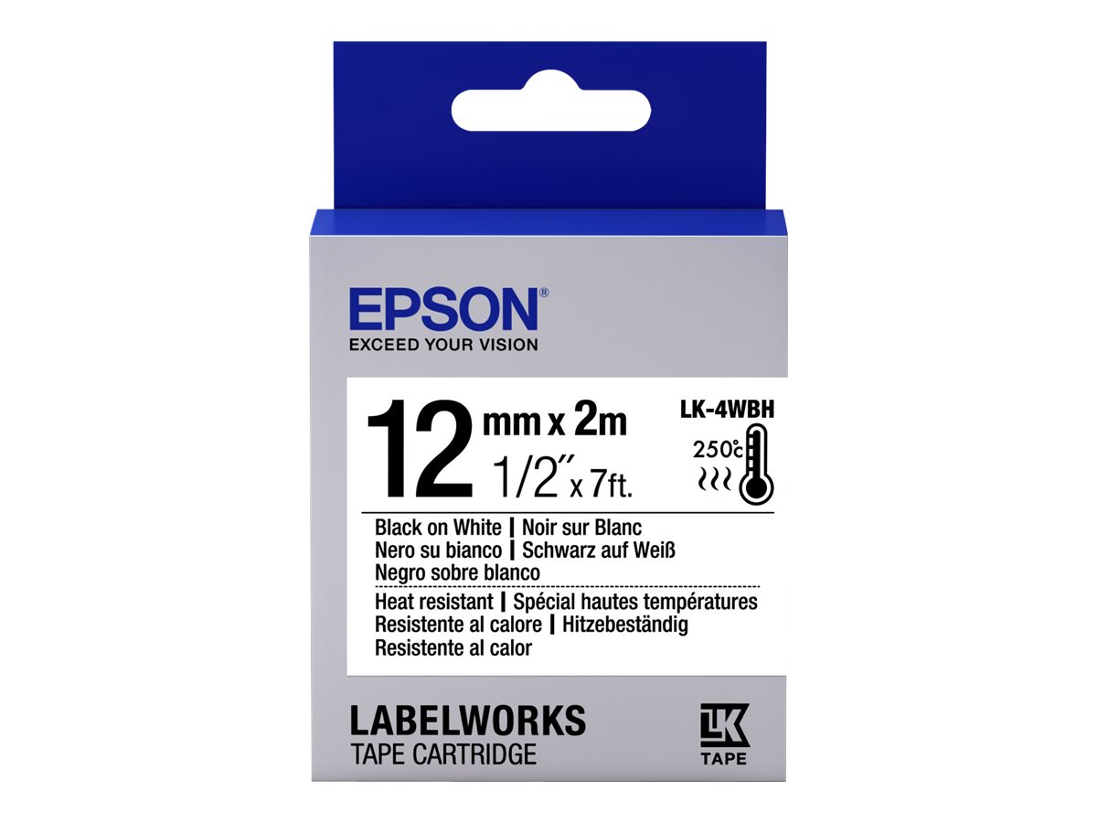 Epson LabelWorks LK-4WBH - Black on white - Roll (1.2 cm x 2 m)