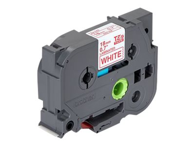 Brother TZe-242 - Standard-Klebstoff - Rot auf Weiß - Rolle (1,8 cm x 8 m)