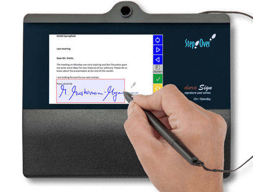StepOver duraSign Pad Brilliance – Signaturpad mit hochauflösendem Farbdisplay & maximaler Sicherheit