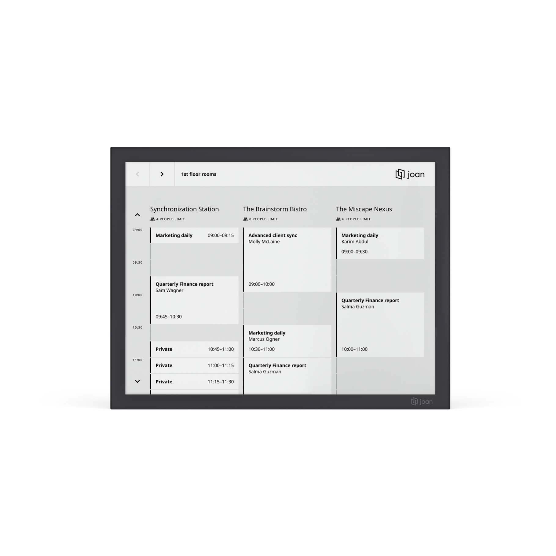 JOAN 13 Pro Raumplanungstafel mit Touch, 13″ E-Ink, schwarzer Rahmen