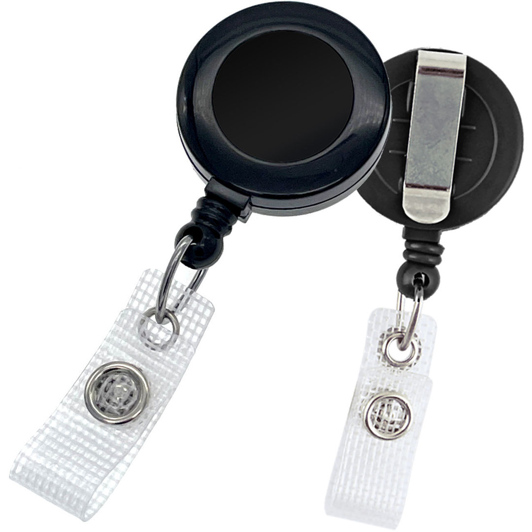 Ausweisjojo mit Clip und verstärktem Vinylstrap Farbe: schwarz