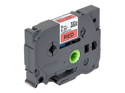 Brother TZe-421 - Selbstklebend - schwarz auf rot - Rolle (0,9 cm x 8 m)