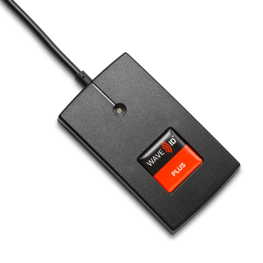 RF IDeas WAVE ID Plus SDK w/iCLASS SE & Seos Surface Mount Black USB