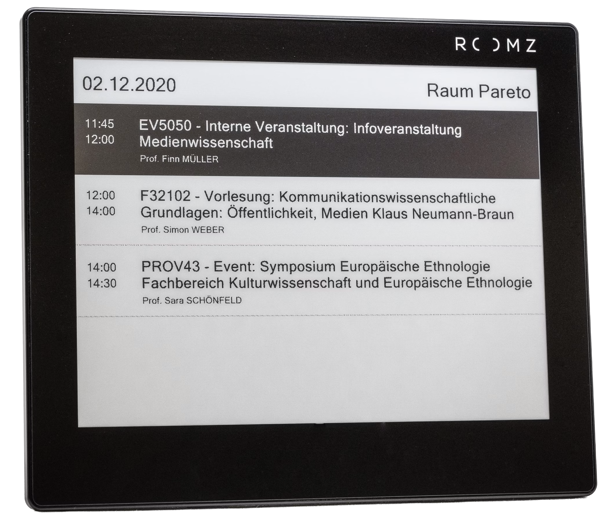 ROOMZ Display EDU Schwarz – 8″ E-Ink-Raummanager für digitale Raumverwaltung in Bildungseinrichtungen inkl. 1 Jahr Software-Lizenz ROOMZ Display EDU Schwarz – 8″ E-Ink-Raummanager für digitale Raumverwaltung in Bildungseinrichtungen inkl. 1 Jahr Software-Lizenz
