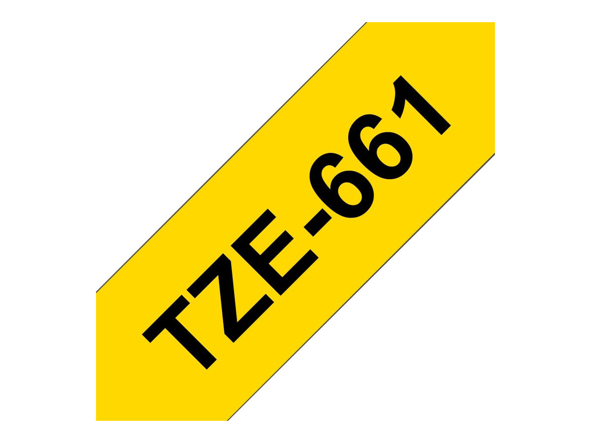 Brother TZe-661 - Selbstklebend - Schwarz auf Gelb - Rolle (3,6 cm x 8 m)