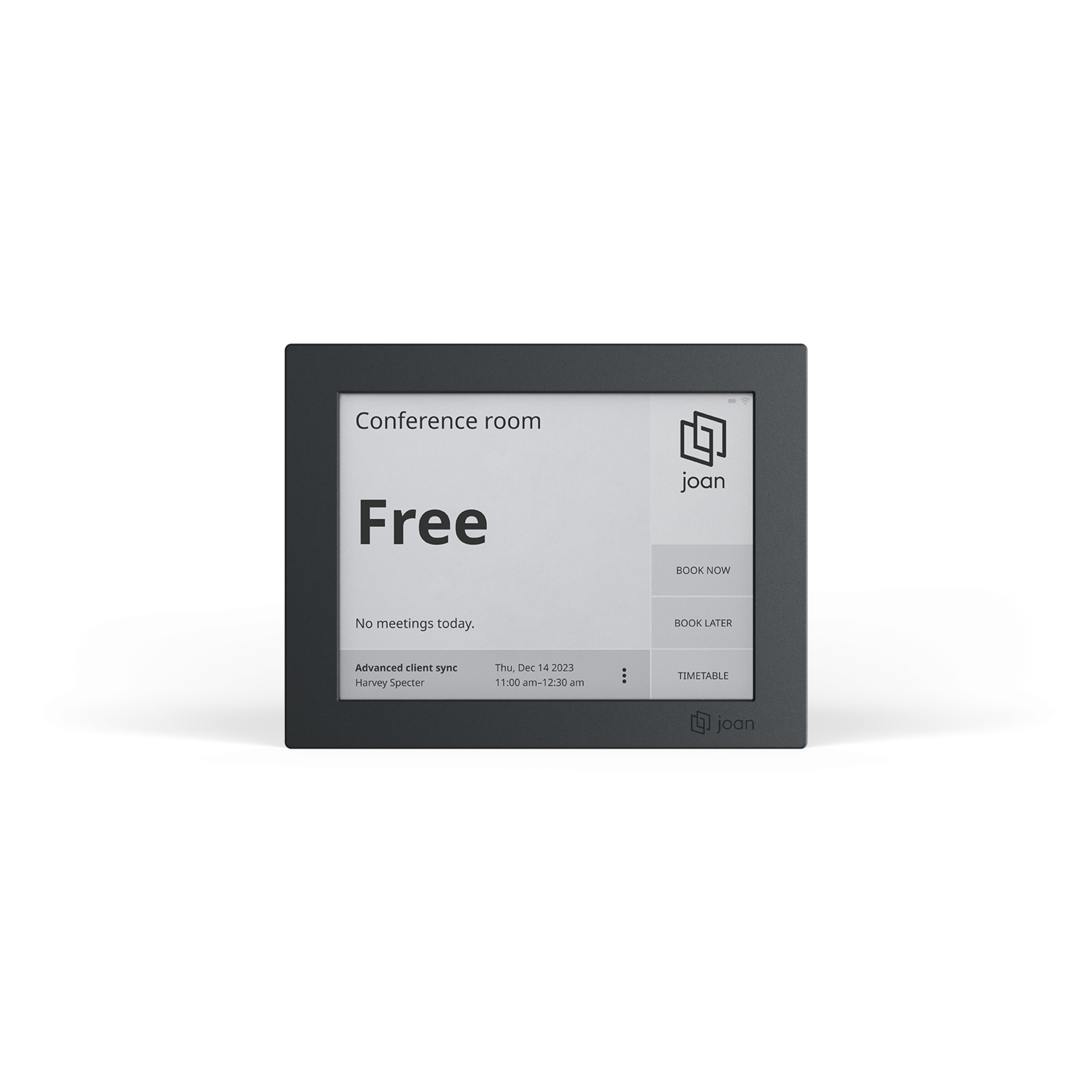 JOAN 6 RE kabelloser Raummanager, 6″ E-Ink Display, Office 365 & Google-Workspace-Integration