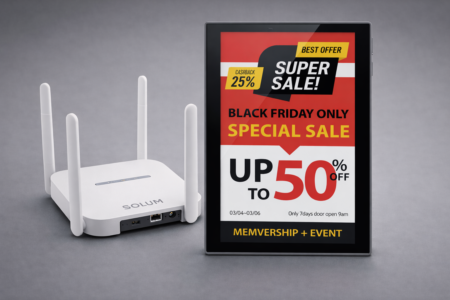 Starterbundle NEWTON 4-Color 8.2" e-Ink Etiketten mit Access Point und Software (10 Stück, B-Ware)