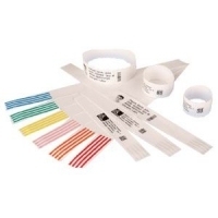 Zebra Z-Band Direct - polypropylene (PP) - permanent acrylic adhesive - perforated - 6 mil - white, black tactile mark - 25.4 x 177.8 mm 1800 pcs (6 roll(s))