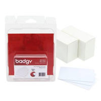 Badgy Blankokarten – PVC, weiß, 20 mil, 100 Stück – für Badgy 100, 200 & 1. Generation