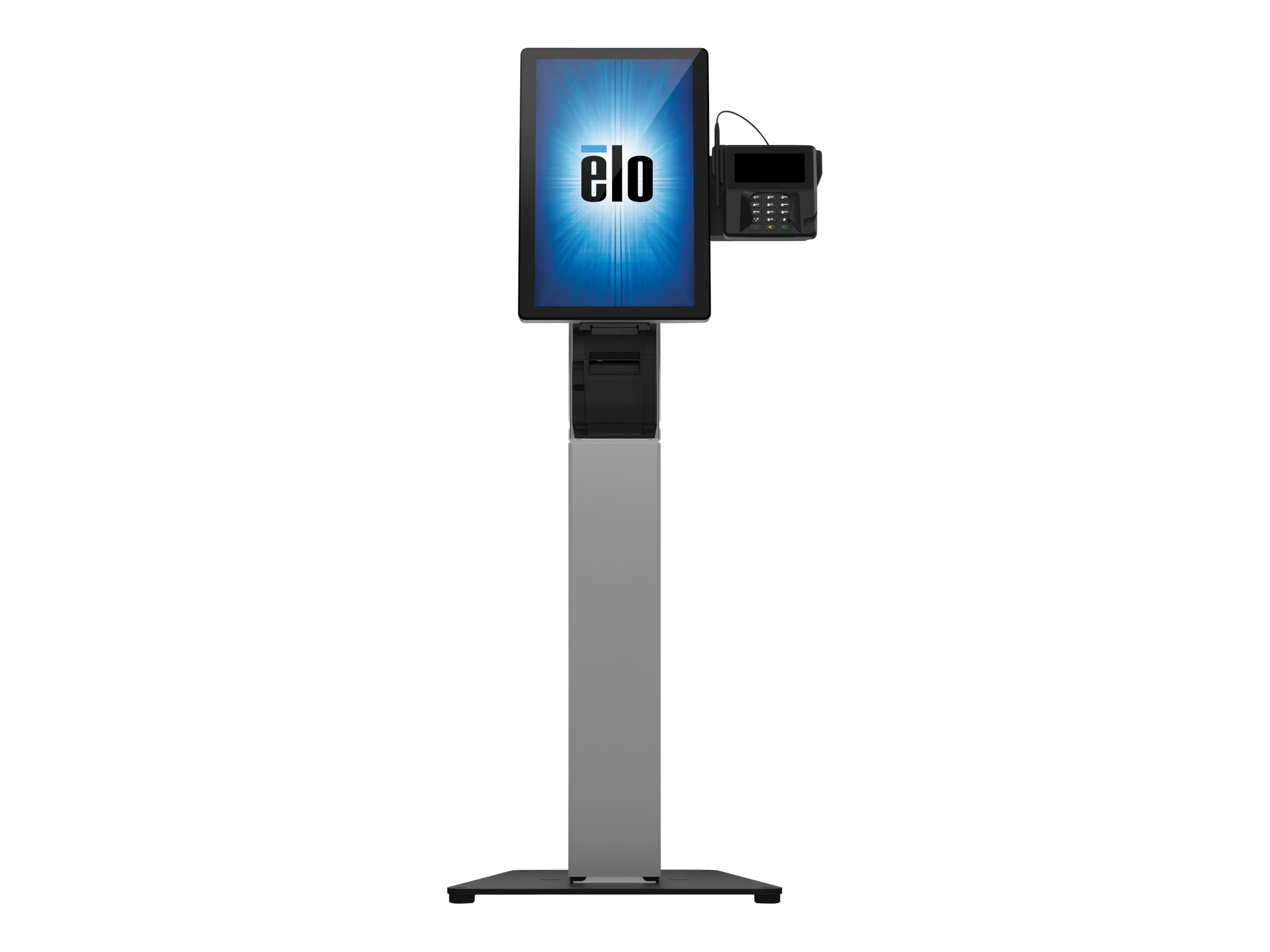 Elo Touch Solutions Elo Wallaby Self-Service Floor Base - Aufstellung - für POS-Terminal - Schwarz/Silber - Bodenaufstellung - für I-Series (15.6 Zoll, 21.5 Zoll)
