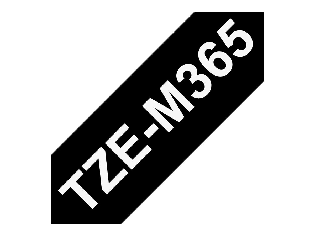 Brother TZe-M365 - Matt - Klebstoff - weiß auf mattschwarz - Rolle (3,6 cm x 8 m)