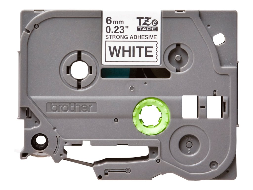 Brother TZe-S211 - Extrem stark haftend - Schwarz auf Weiß - Rolle (0,6 cm x 8 m)
