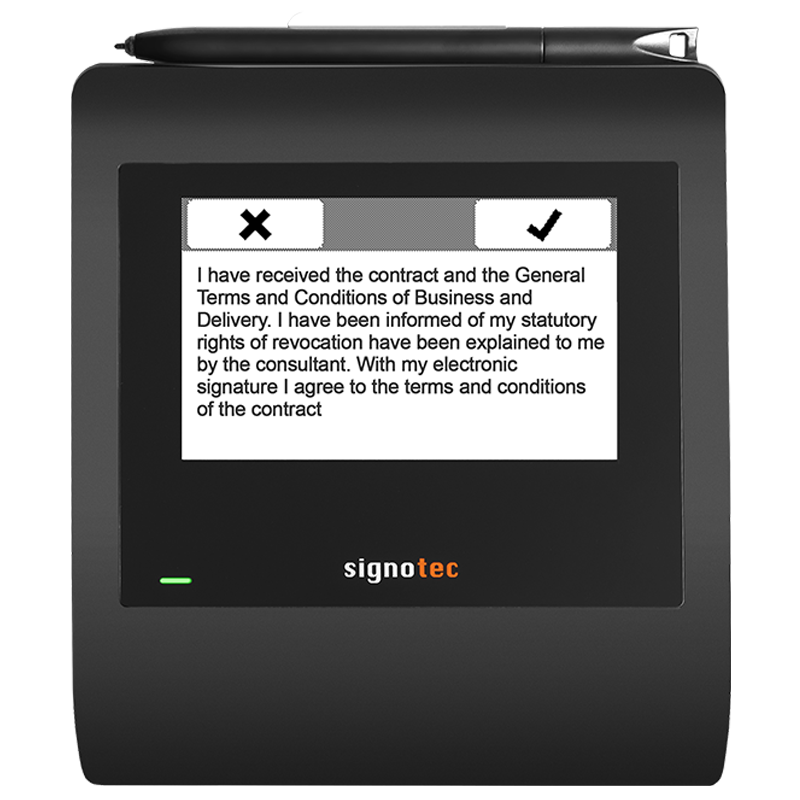 signotec Unterschriftenpad Zeta - 4,5" Monochrom Display