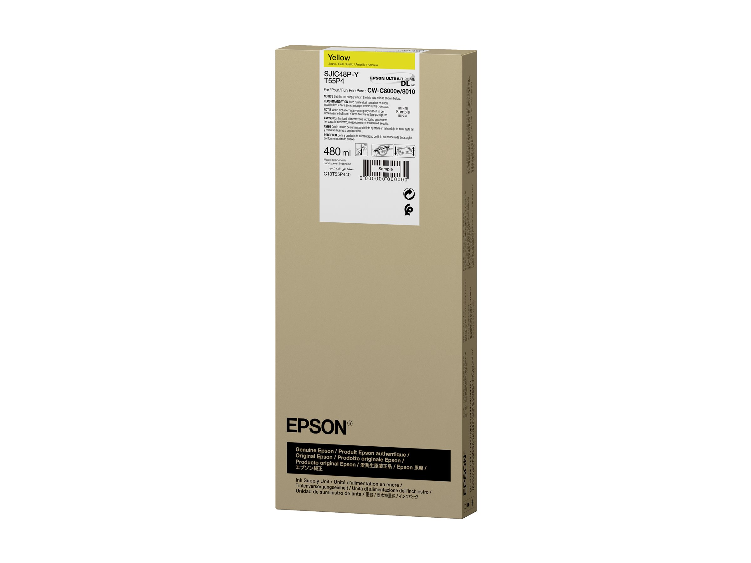 Original Epson T55P4 Tinten-Pack Gelb 480 ml für ColorWorks CW-C8000