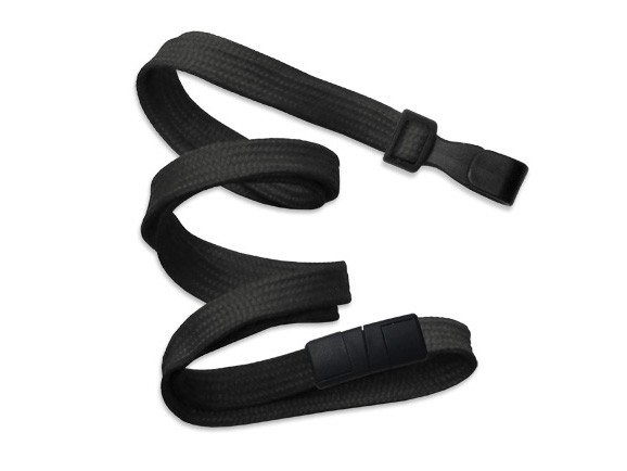 Classic Flach Lanyard, schwarz, 10mm