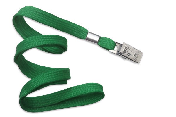 Classic Flach-Lanyard grün 10mm Krokoclip