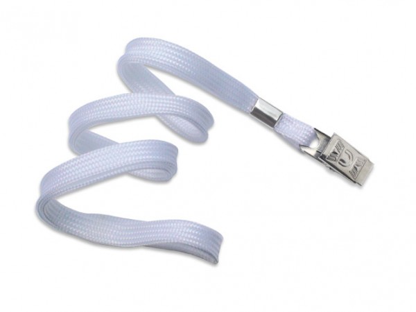 Classic Flach-Lanyard, weiß, 10mm