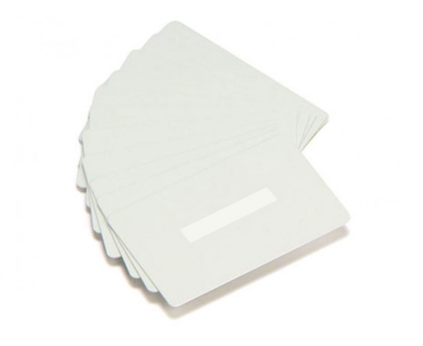 PVC Karten, weiß mit Unterschriftenfeld mittig 86 x 54 x 0,76 mm