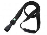 PET Recycling Lanyard EcoLine flach schwarz PET Recycling Lanyard EcoLine flach schwarz